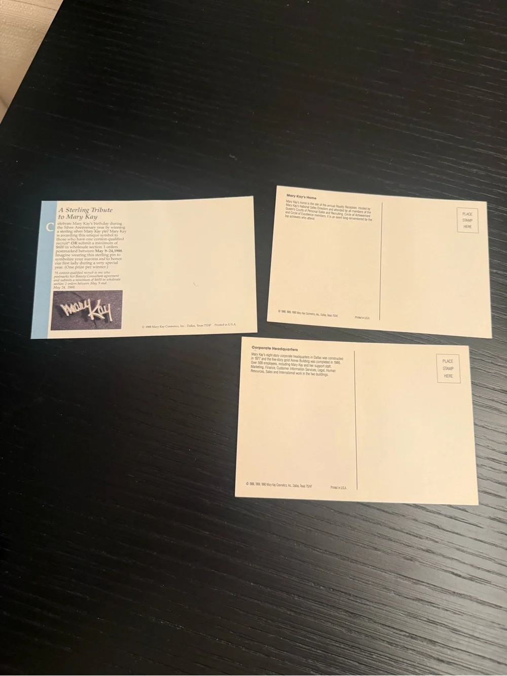 Vintage Mary Kay Postcards Bundle of (3) Dallas Headquarters Headshot New Unused